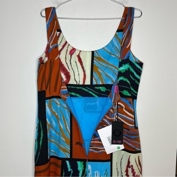 SAVE The Queen Abito Horse Maxi Dress Made in Italy Abstract Painting Print - Picture 6 of 11